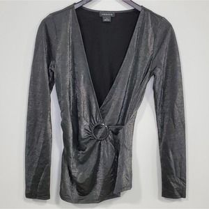 Trouve Wrap Long Sleeve Blouse
